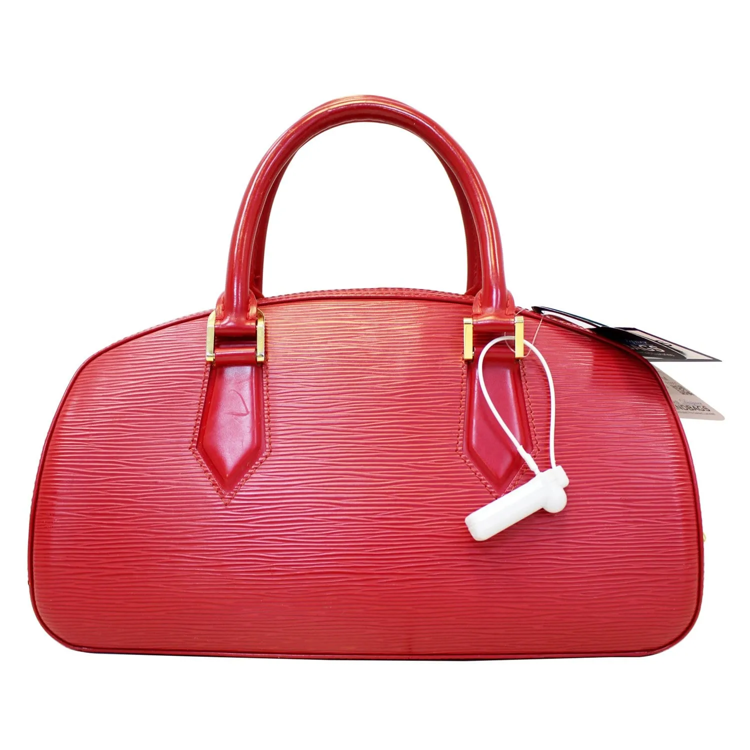 LOUIS VUITTON Jasmine Epi Leather Satchel Bag Red