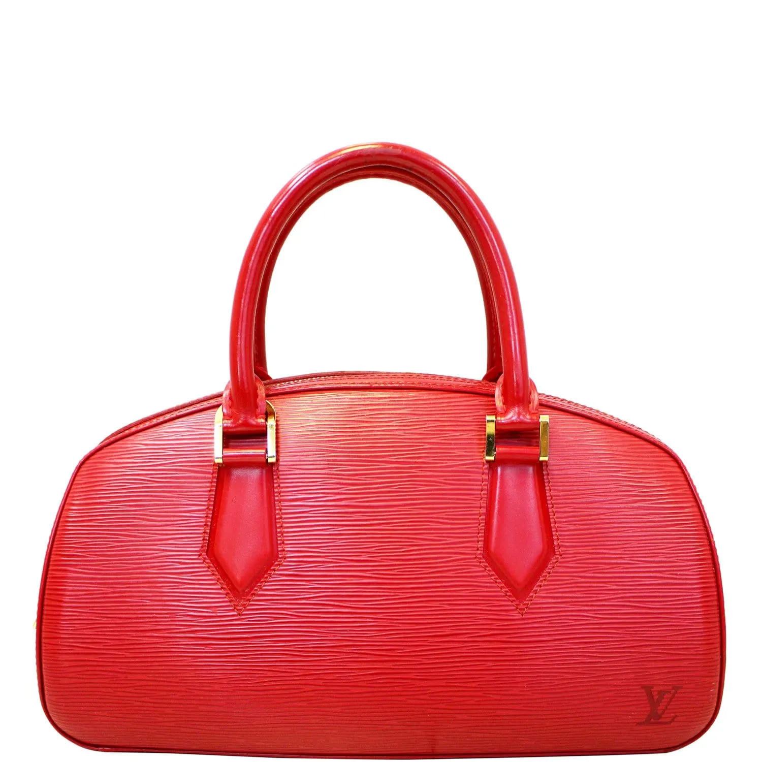 LOUIS VUITTON Jasmine Epi Leather Satchel Bag Red
