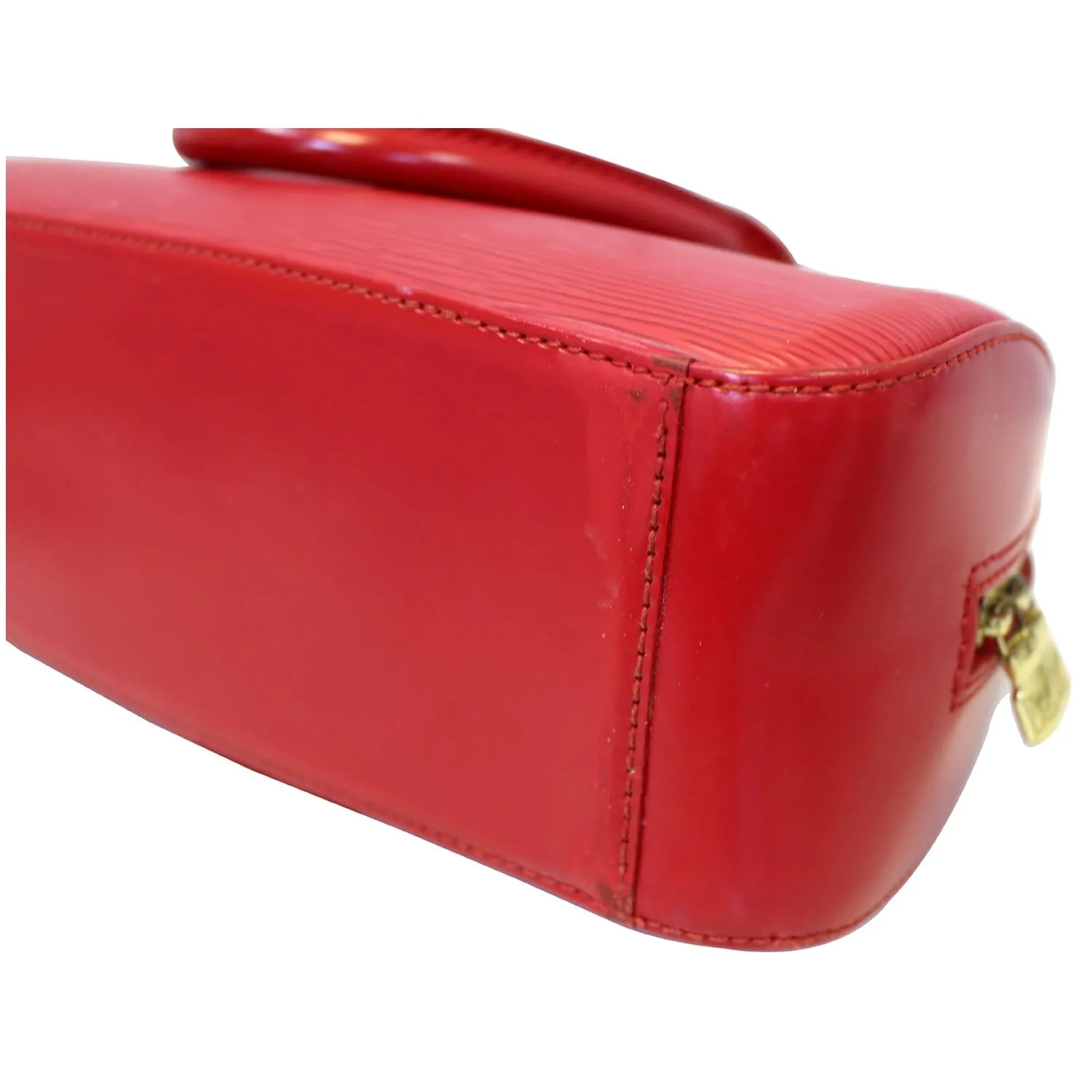 LOUIS VUITTON Jasmine Epi Leather Satchel Bag Red