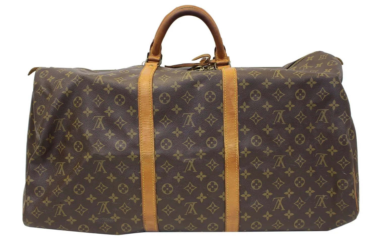 LOUIS VUITTON Keepall 60 Monogram Canvas Travel Bag Brown