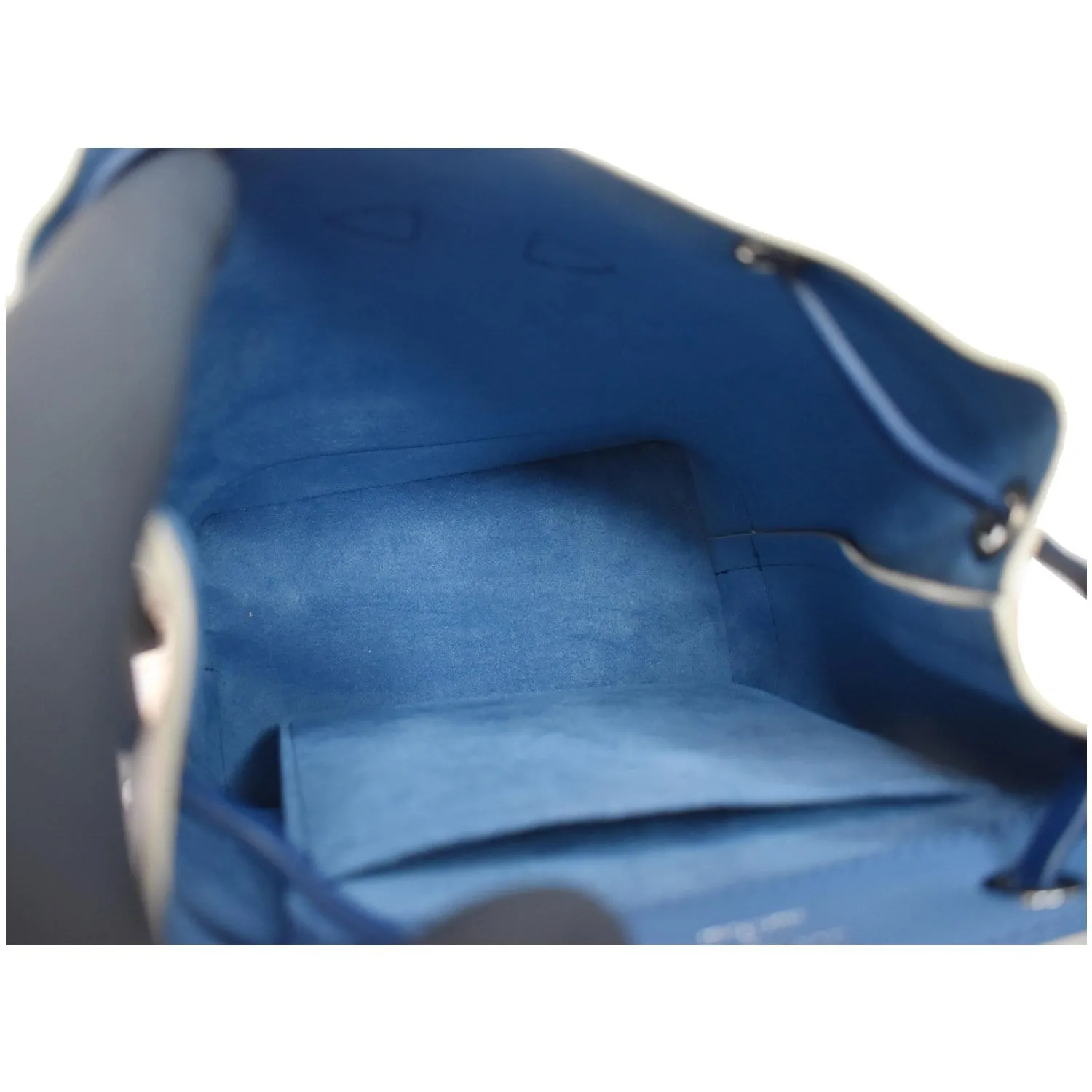 LOUIS VUITTON Lockme Calfskin Leather Backpack Blue/Beige