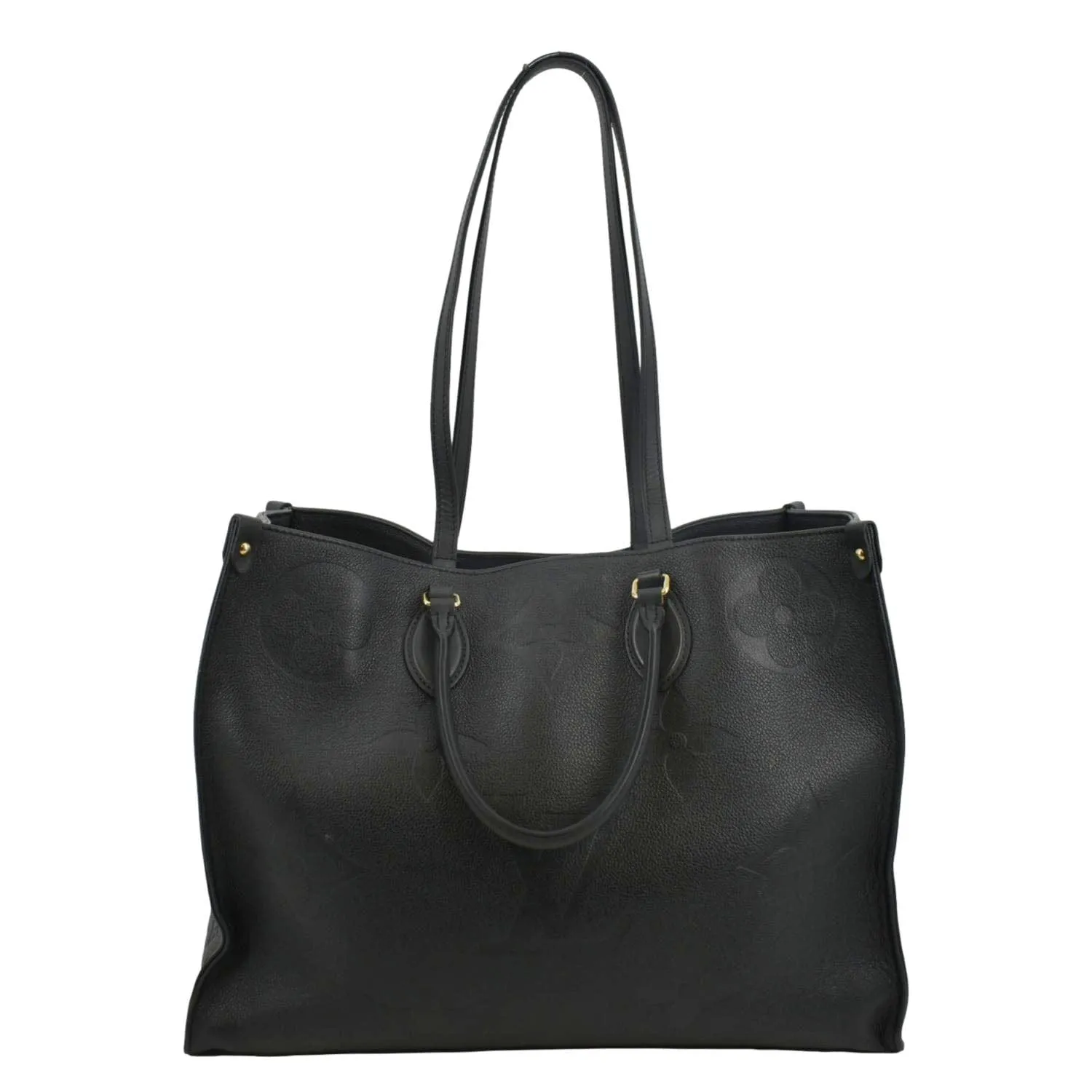 LOUIS VUITTON Onthego GM Monogram Empreinte Leather Tote Bag Black