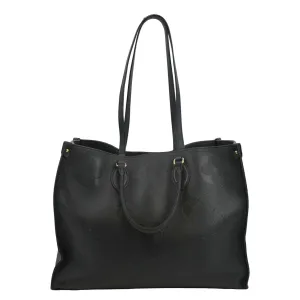 LOUIS VUITTON Onthego GM Monogram Empreinte Leather Tote Bag Black