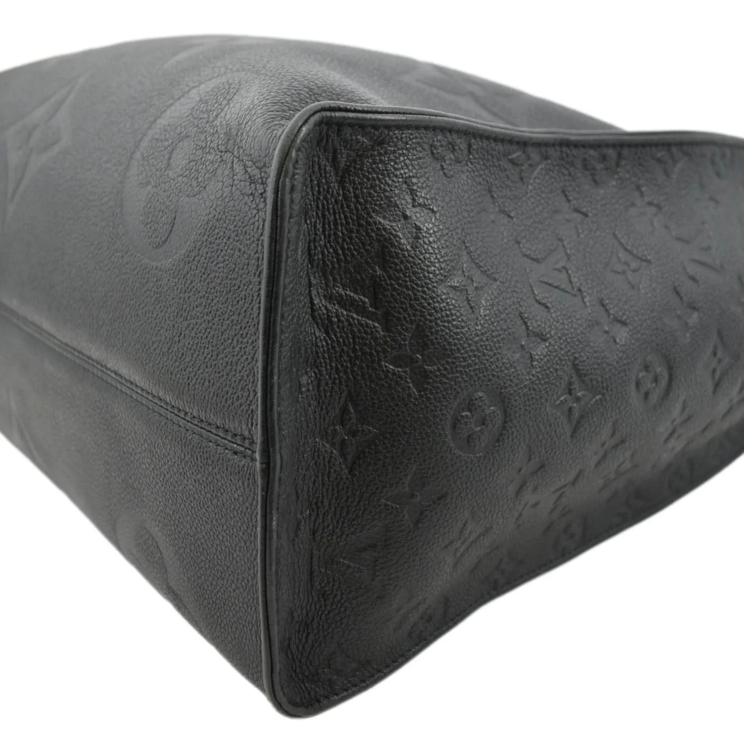 LOUIS VUITTON Onthego GM Monogram Empreinte Leather Tote Bag Black