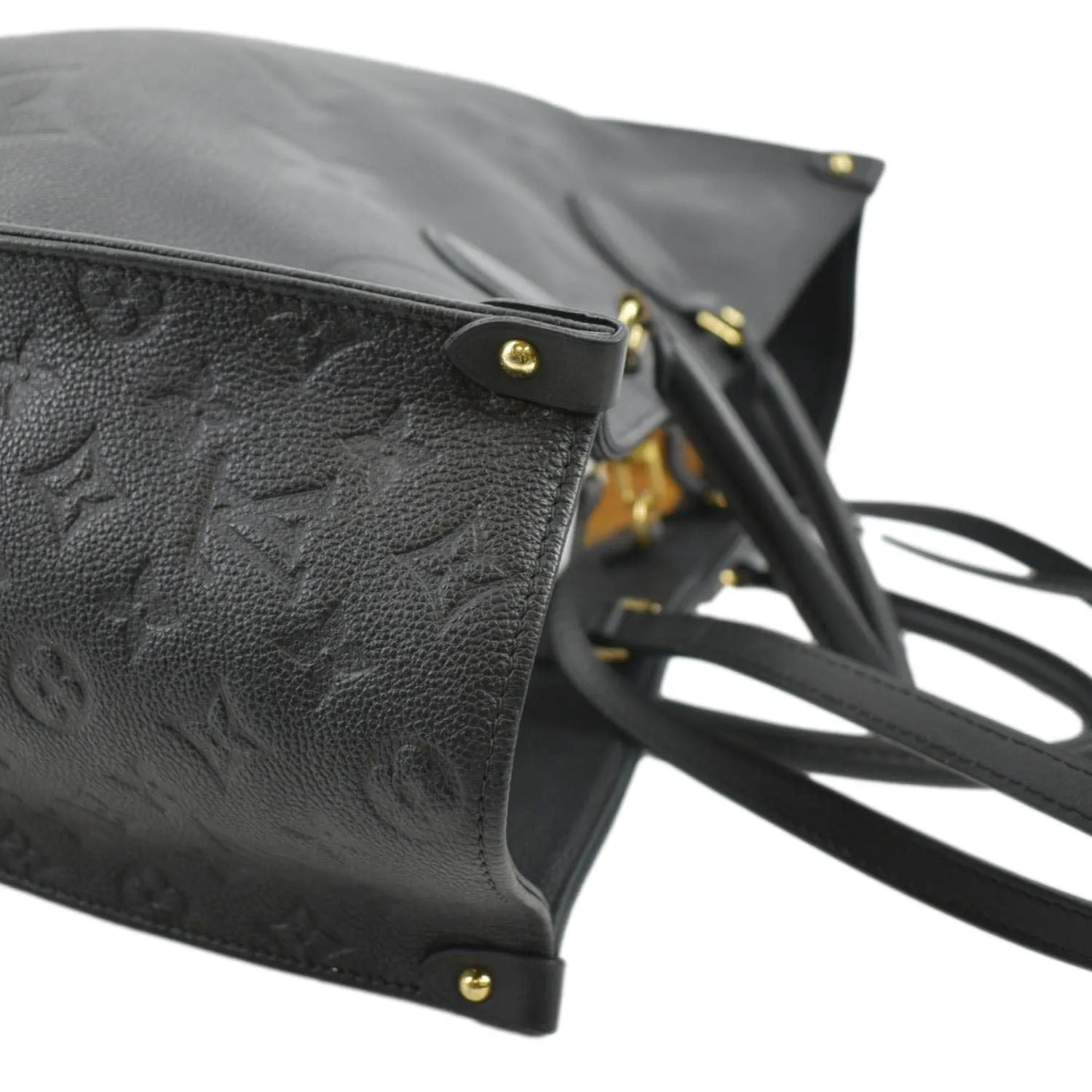 LOUIS VUITTON Onthego GM Monogram Empreinte Leather Tote Bag Black