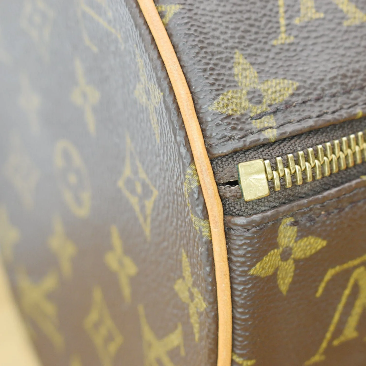 LOUIS VUITTON Papillon 30 Monogram Canvas Satchel Bag Brown