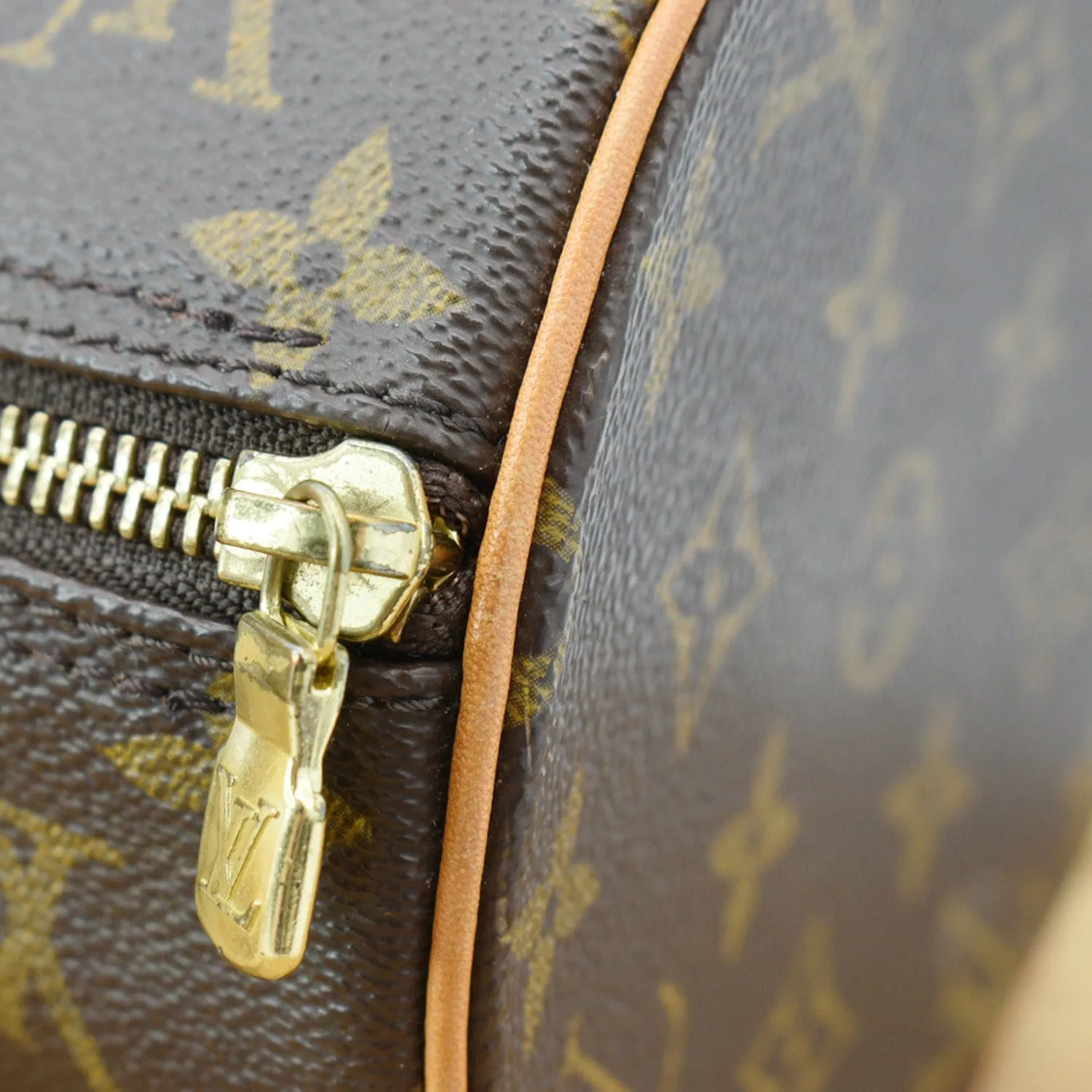 LOUIS VUITTON Papillon 30 Monogram Canvas Satchel Bag Brown