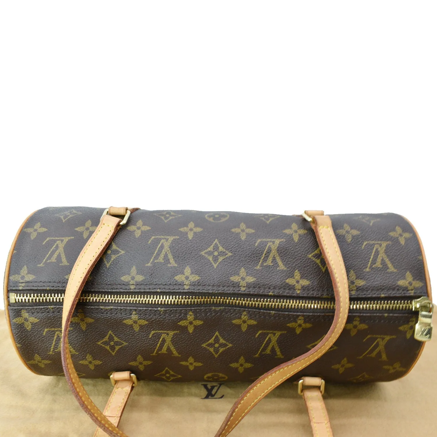 LOUIS VUITTON Papillon 30 Monogram Canvas Satchel Bag Brown