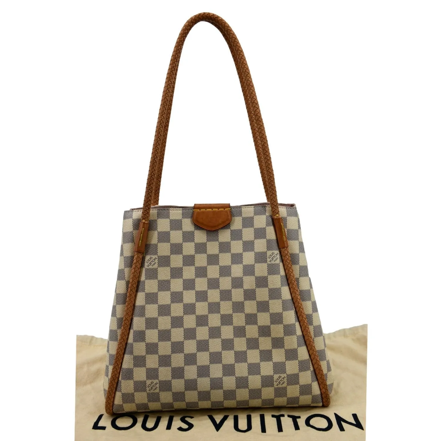 LOUIS VUITTON Propriano Damier Azur Tote Shoulder Bag White