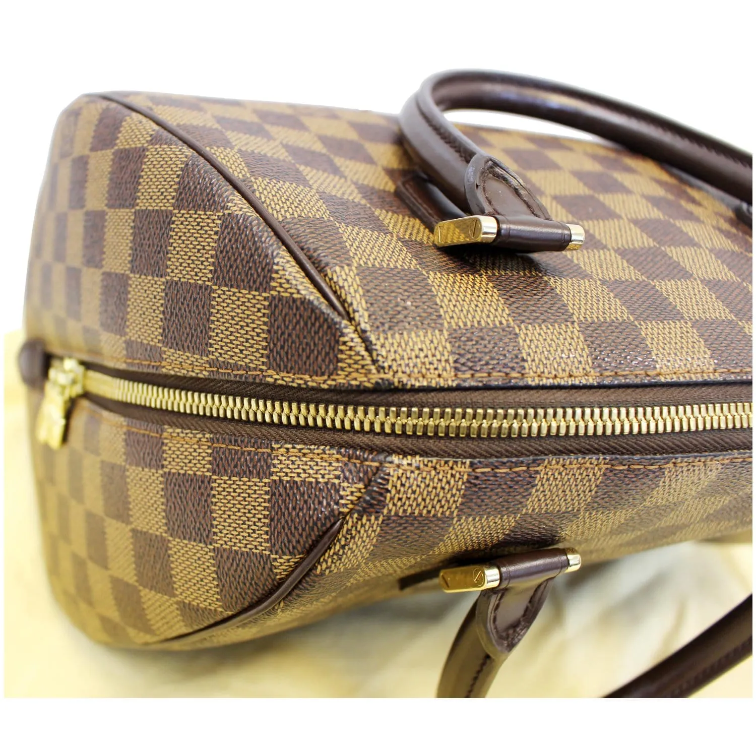LOUIS VUITTON Ribera MM Damier Ebene Satchel Bag Brown