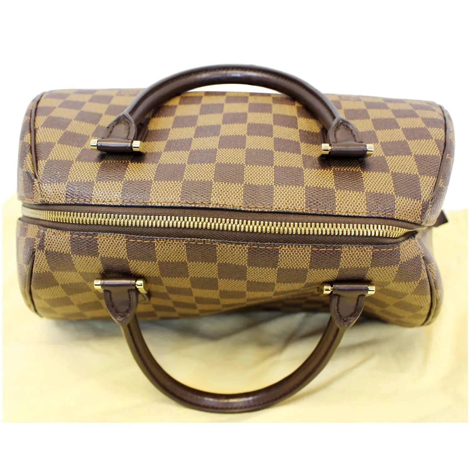 LOUIS VUITTON Ribera MM Damier Ebene Satchel Bag Brown