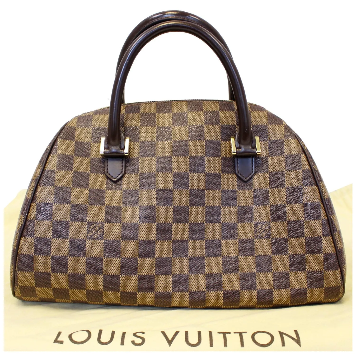 LOUIS VUITTON Ribera MM Damier Ebene Satchel Bag Brown