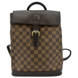 LOUIS VUITTON Soho Damier Ebene Backpack Bag Brown