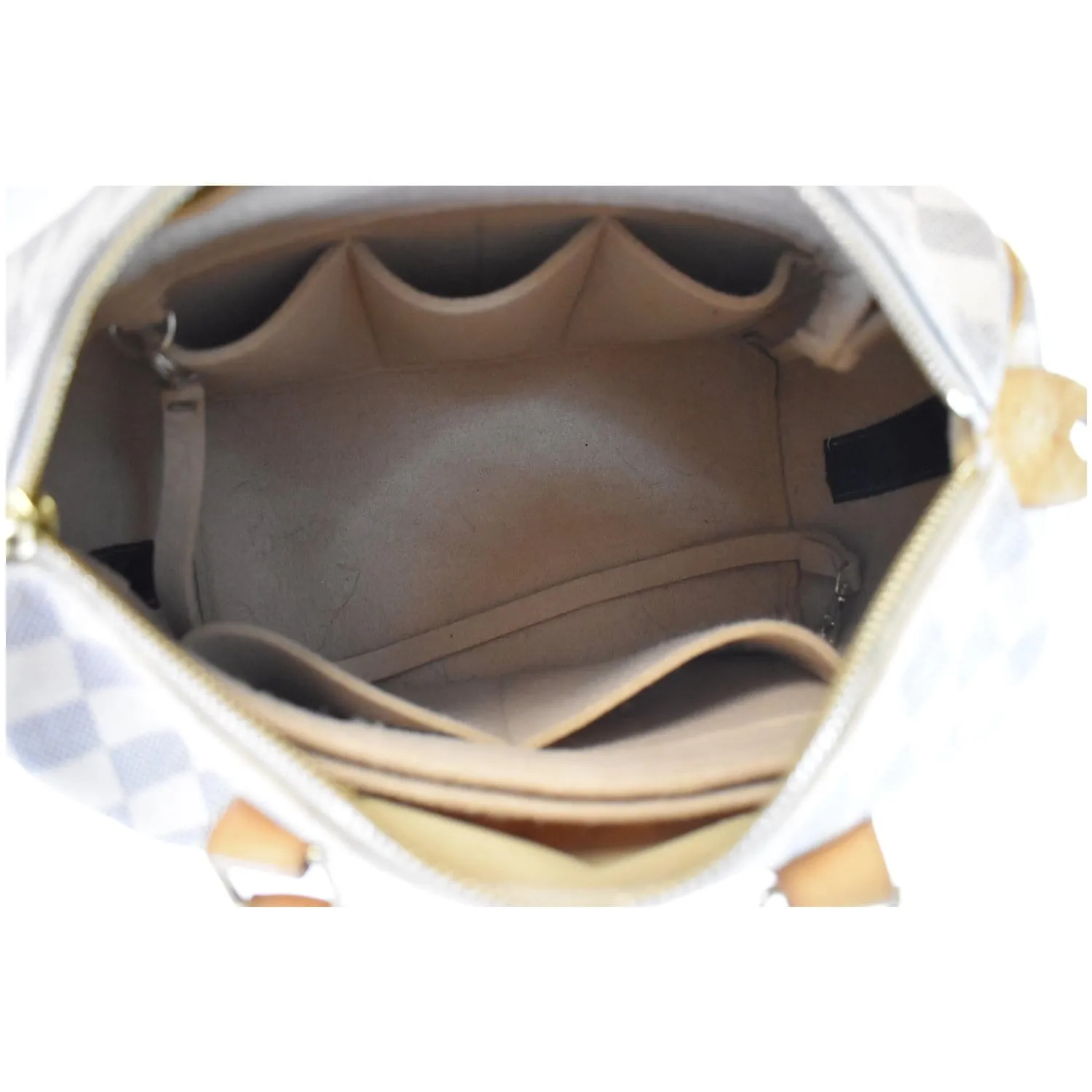 LOUIS VUITTON Speedy 25 Damier Azur Satchel Bag White