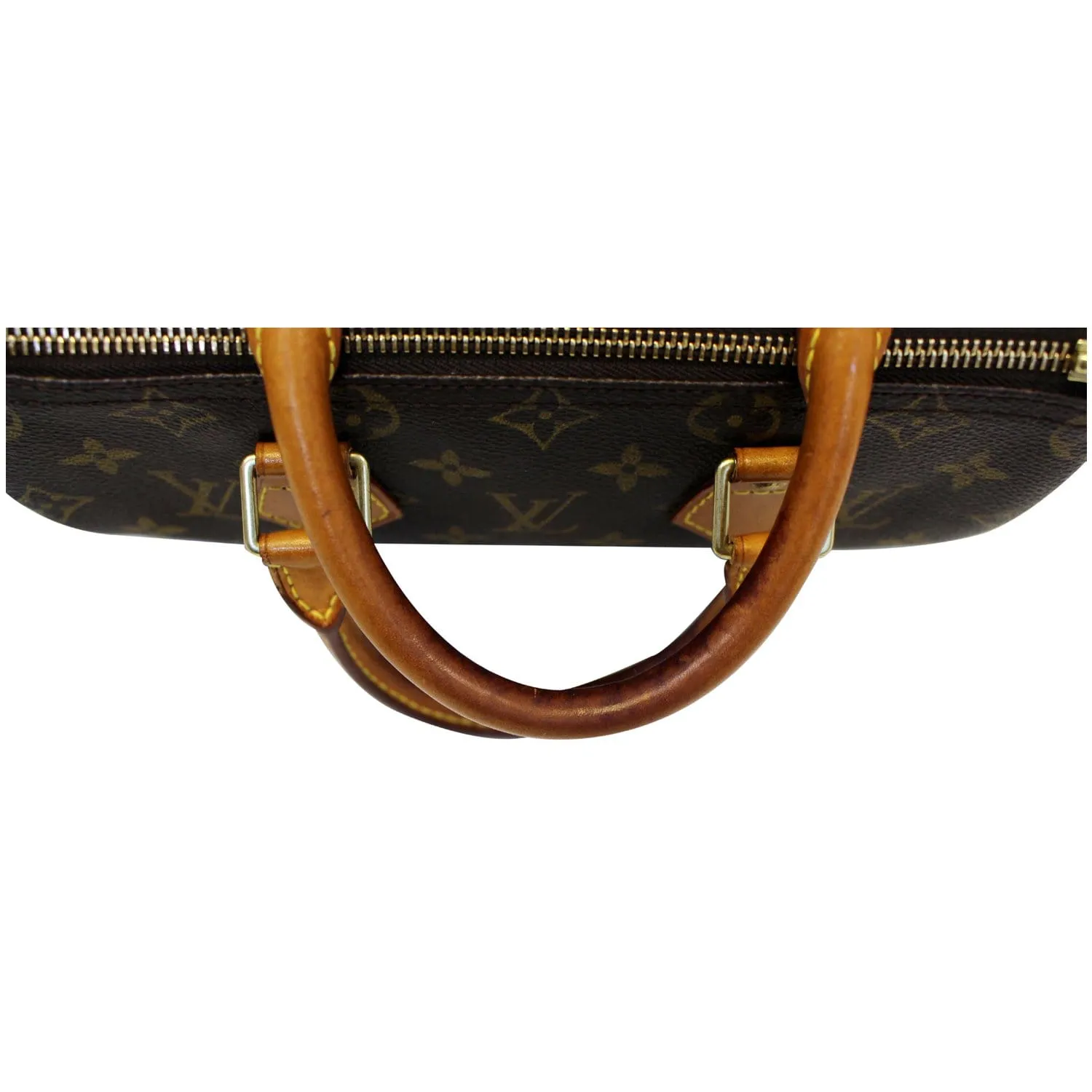 LOUIS VUITTON Speedy 25 Monogram Canvas Satchel Bag Brown