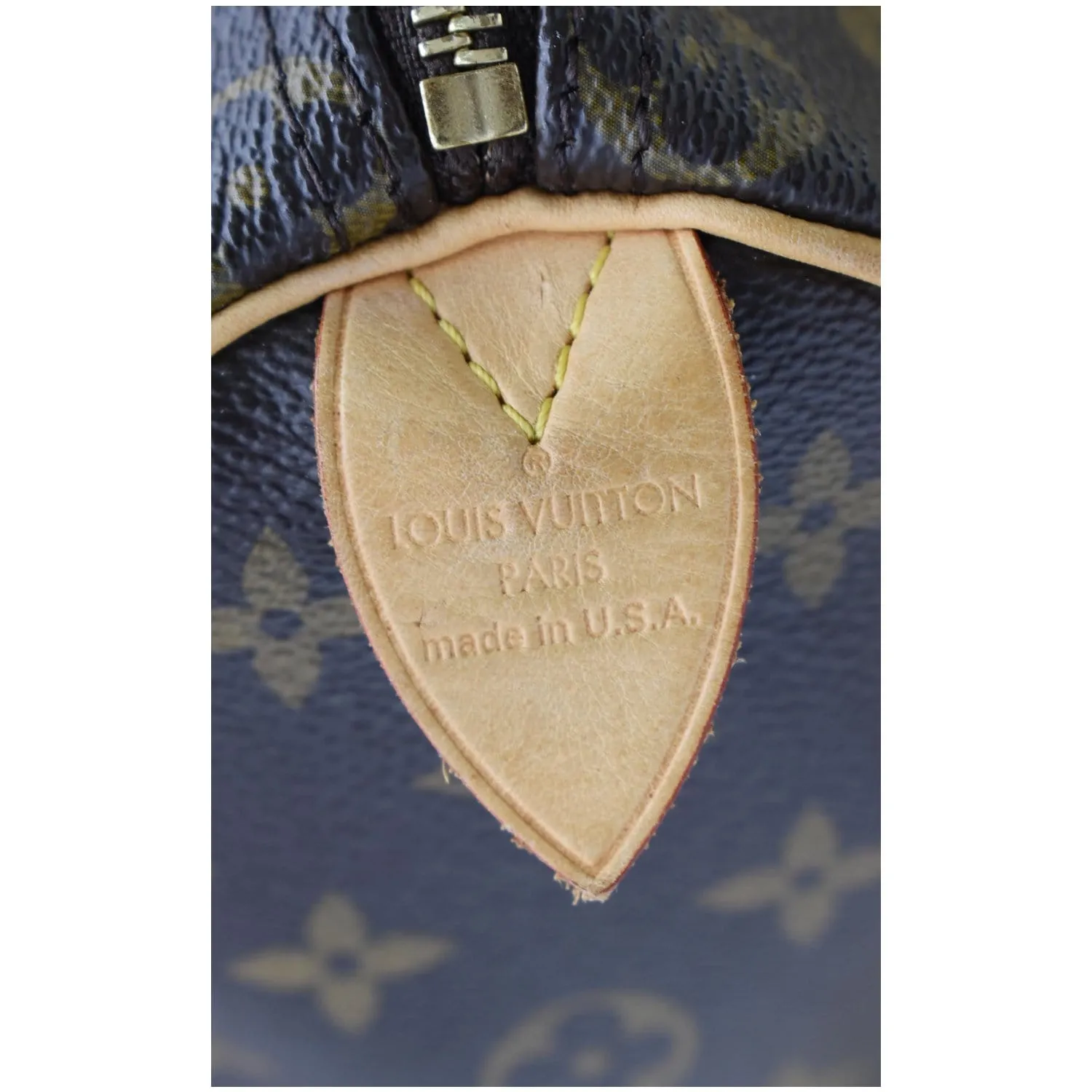 LOUIS VUITTON Speedy 25 Monogram Canvas Satchel Bag Brown