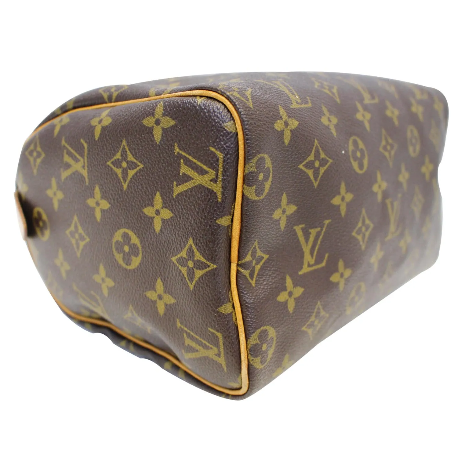 LOUIS VUITTON Speedy 25 Monogram Canvas Satchel Bag Brown
