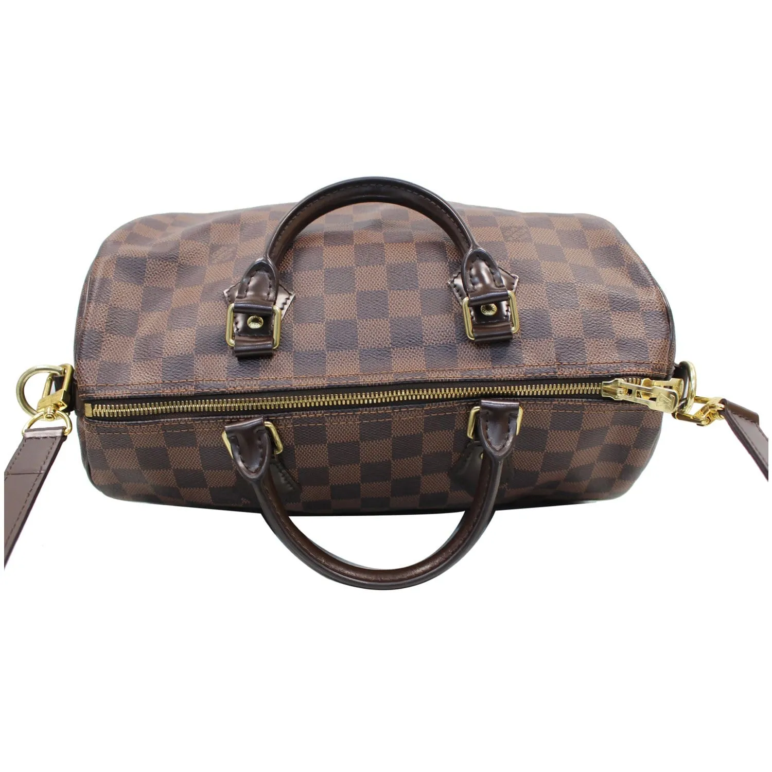 LOUIS VUITTON Speedy 30 Bandouliere Damier Ebene Shoulder Bag Brown