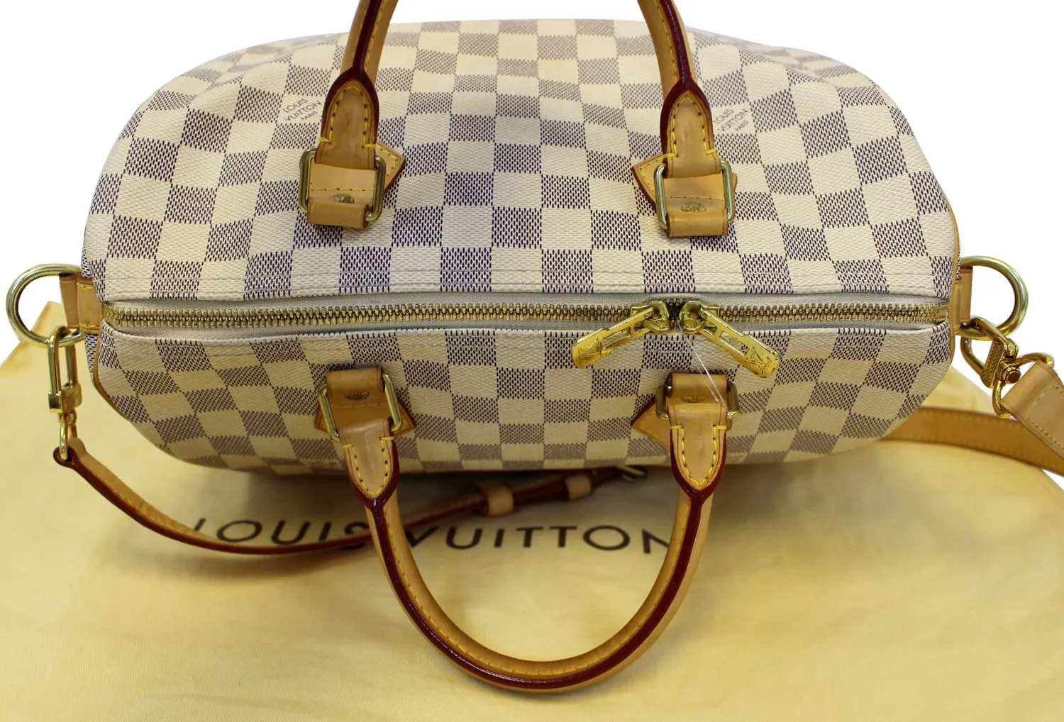 LOUIS VUITTON Speedy 30 Damier Azur  Bandouliere Satchel Bag