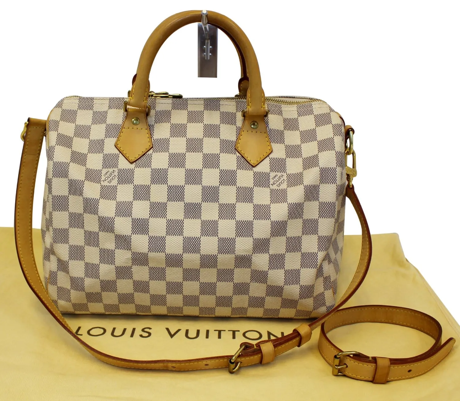 LOUIS VUITTON Speedy 30 Damier Azur  Bandouliere Satchel Bag