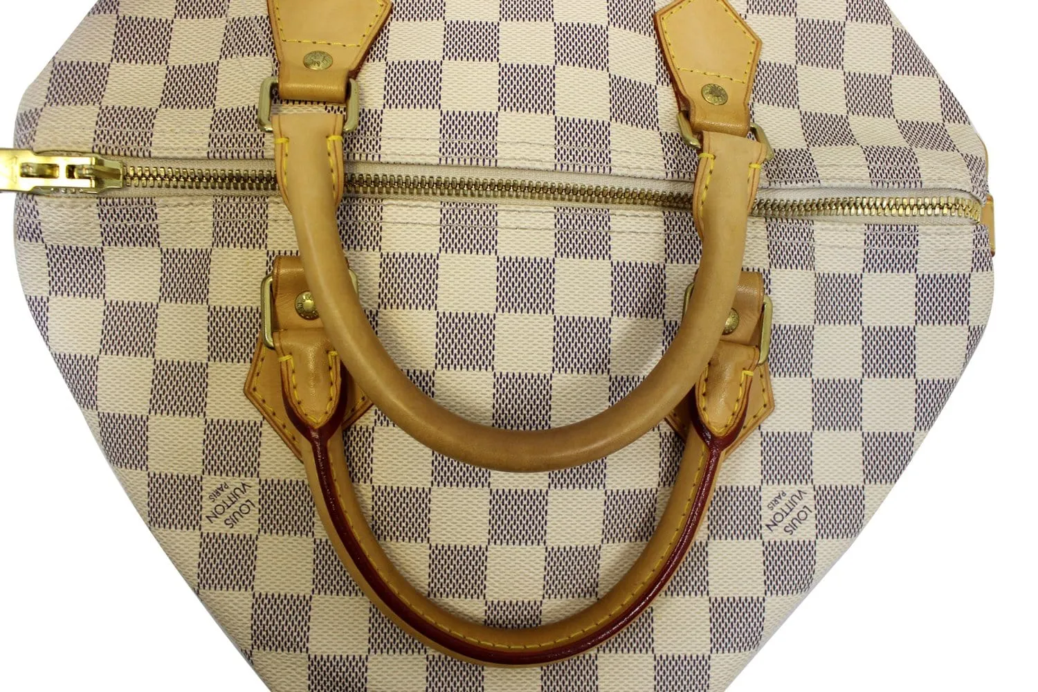 LOUIS VUITTON Speedy 30 Damier Azur  Bandouliere Satchel Bag