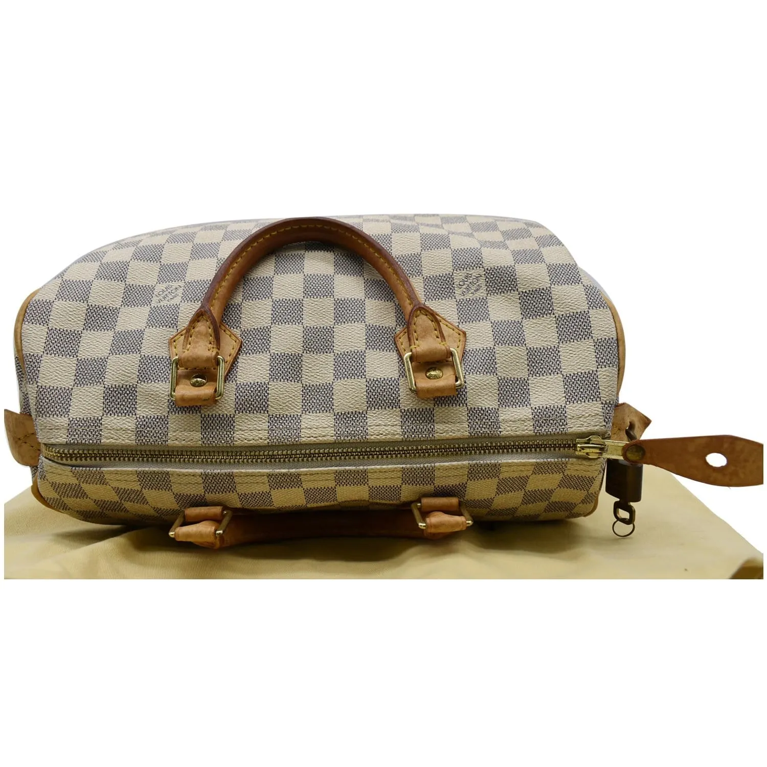 LOUIS VUITTON Speedy 30 Damier Azur Satchel Bag White - Sold