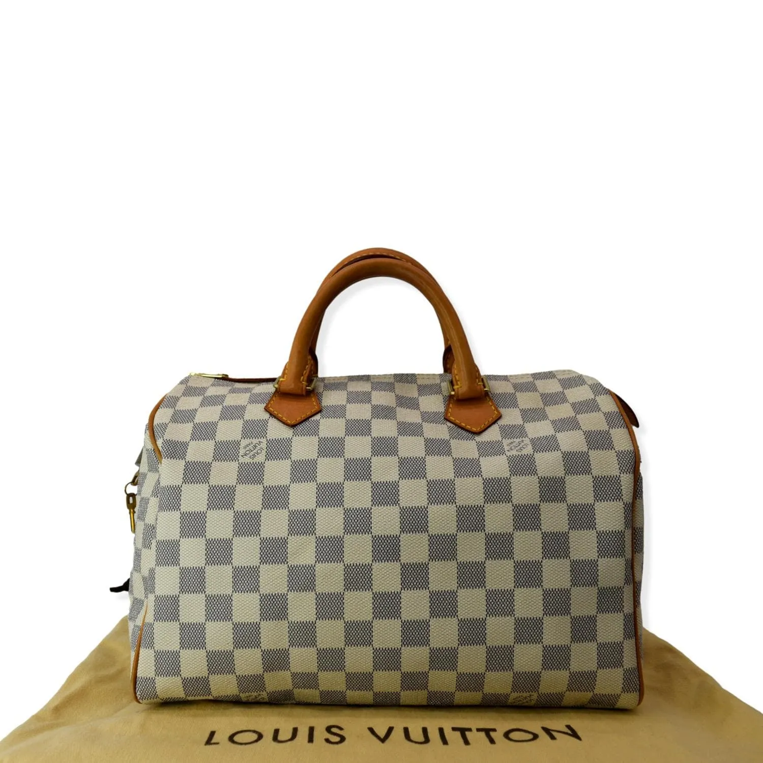 LOUIS VUITTON Speedy 30 Damier Azur Satchel Bag White