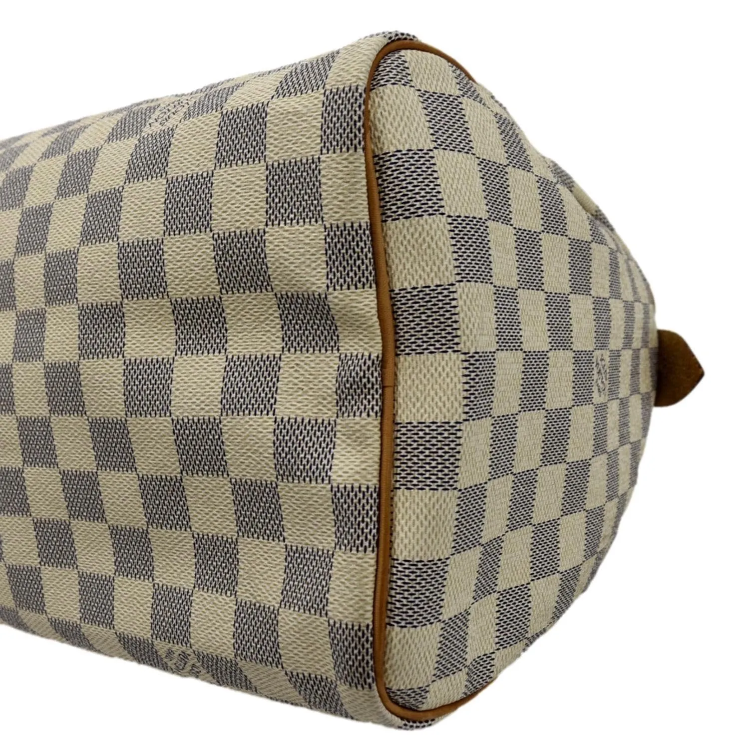 LOUIS VUITTON Speedy 30 Damier Azur Satchel Bag White