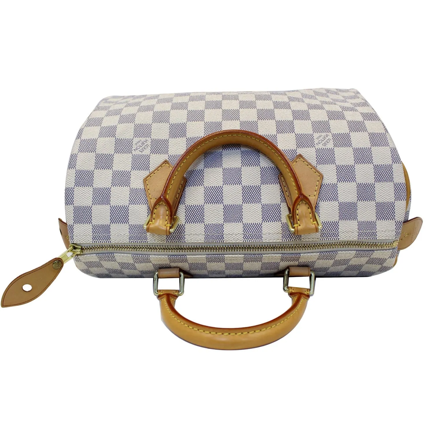 LOUIS VUITTON Speedy 30 Damier Azur Satchel Handbag White