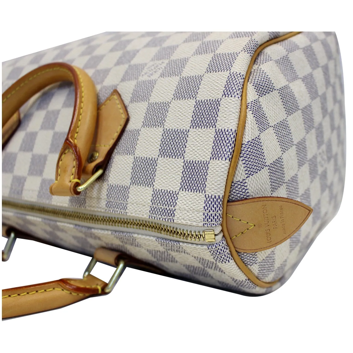 LOUIS VUITTON Speedy 30 Damier Azur Satchel Handbag White