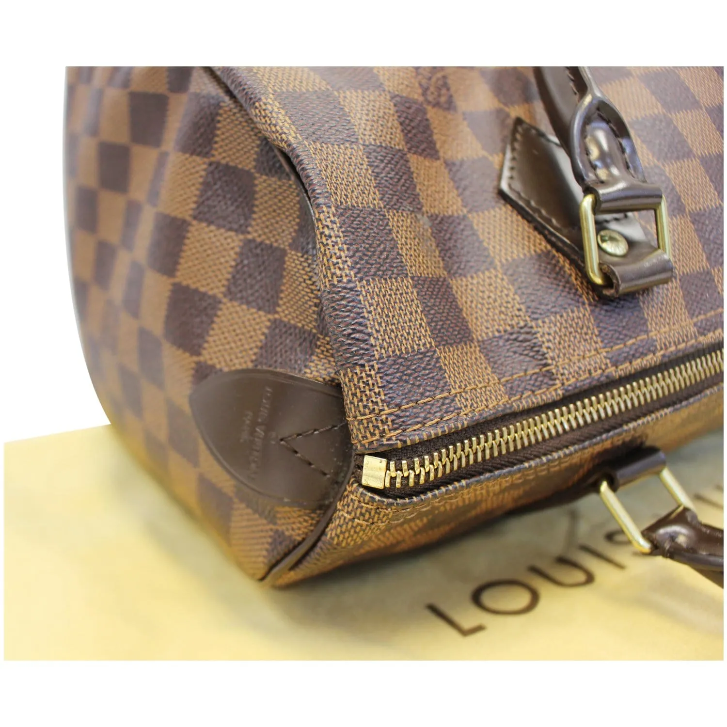 Louis Vuitton Speedy 30 Damier Ebene Satchel Bag Brown