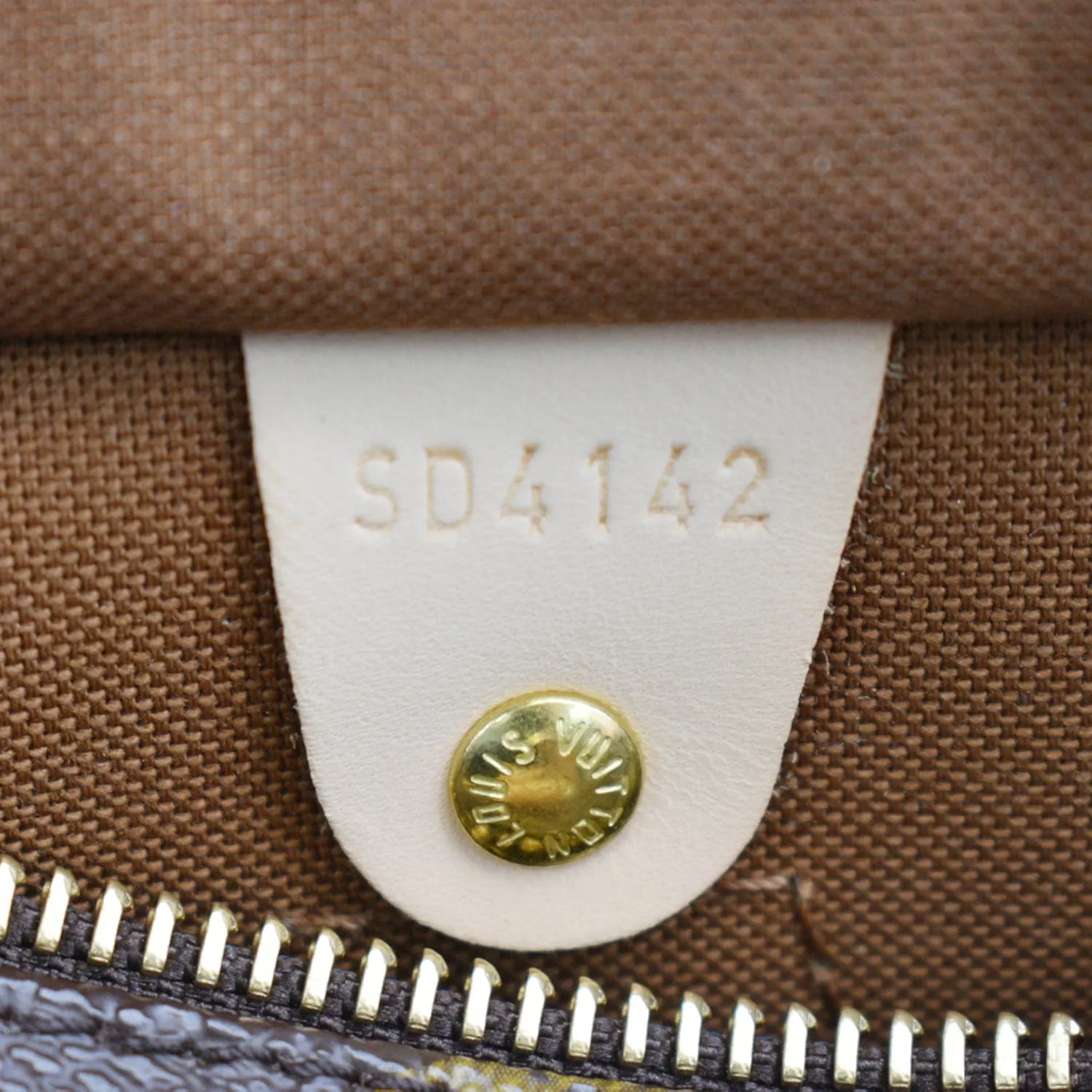 LOUIS VUITTON Speedy 30 Monogram Canvas Satchel Bag Brown