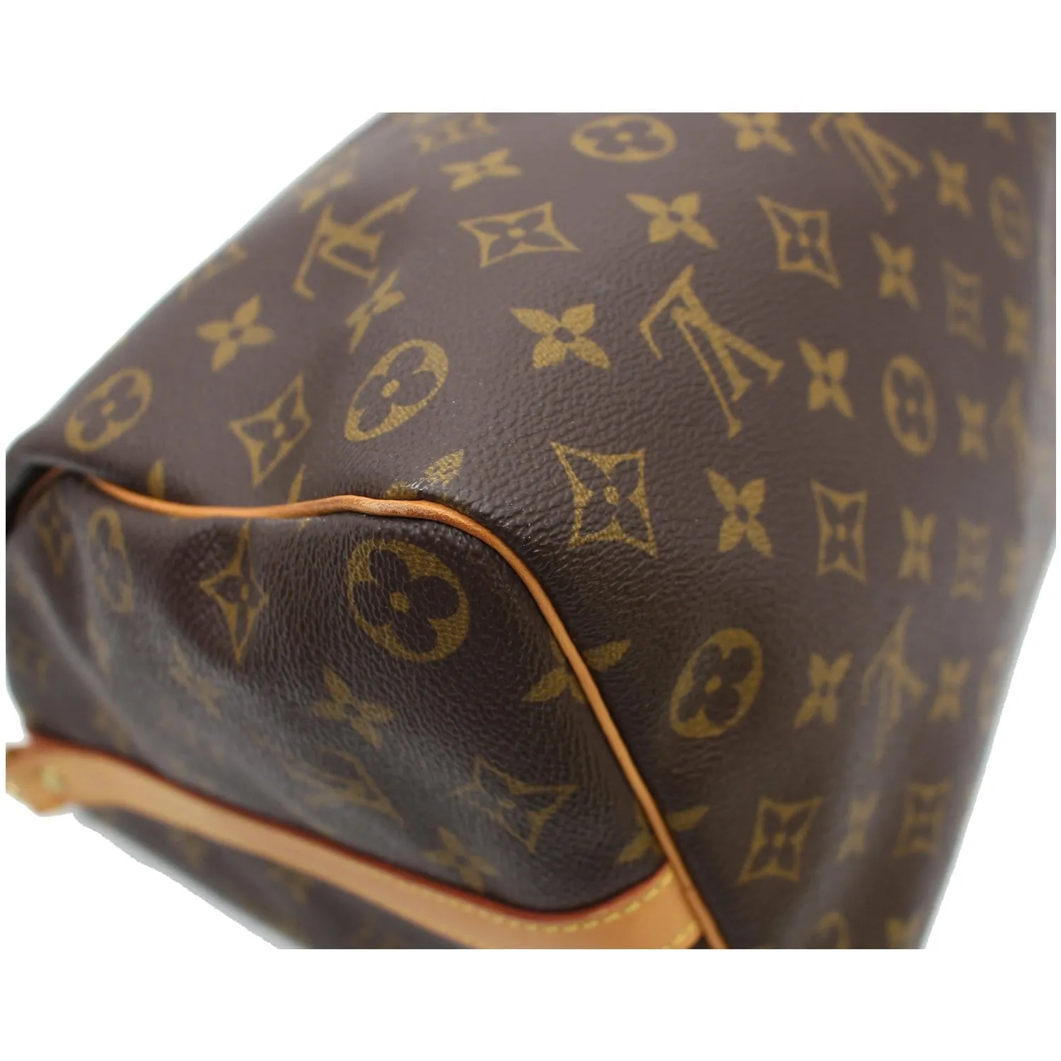 LOUIS VUITTON Speedy 35 Bandouliere Monogram Canvas Satchel Bag Brown