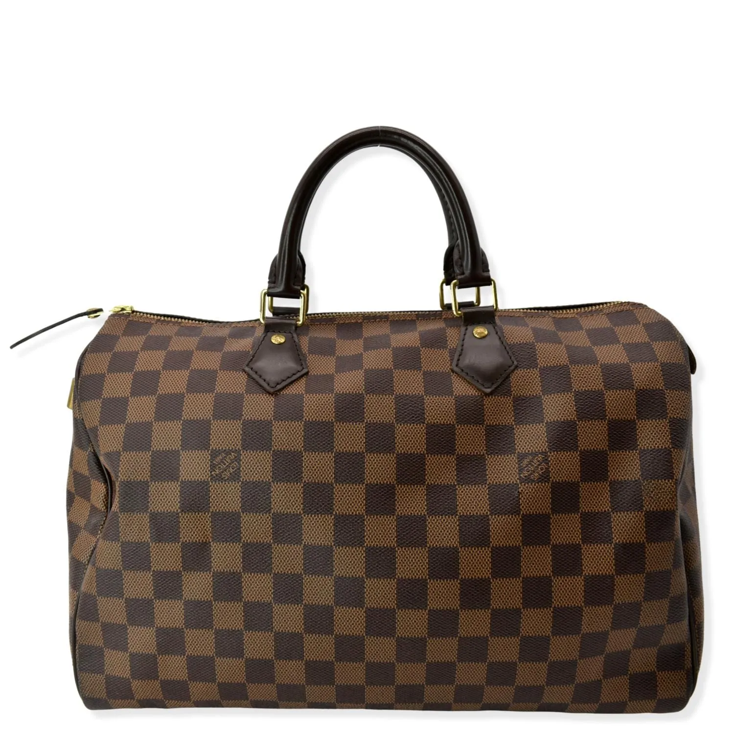 LOUIS VUITTON  Speedy 35 Damier Ebene Satchel Bag Brown