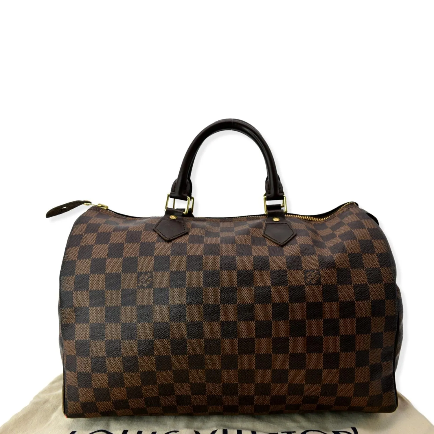 LOUIS VUITTON  Speedy 35 Damier Ebene Satchel Bag Brown