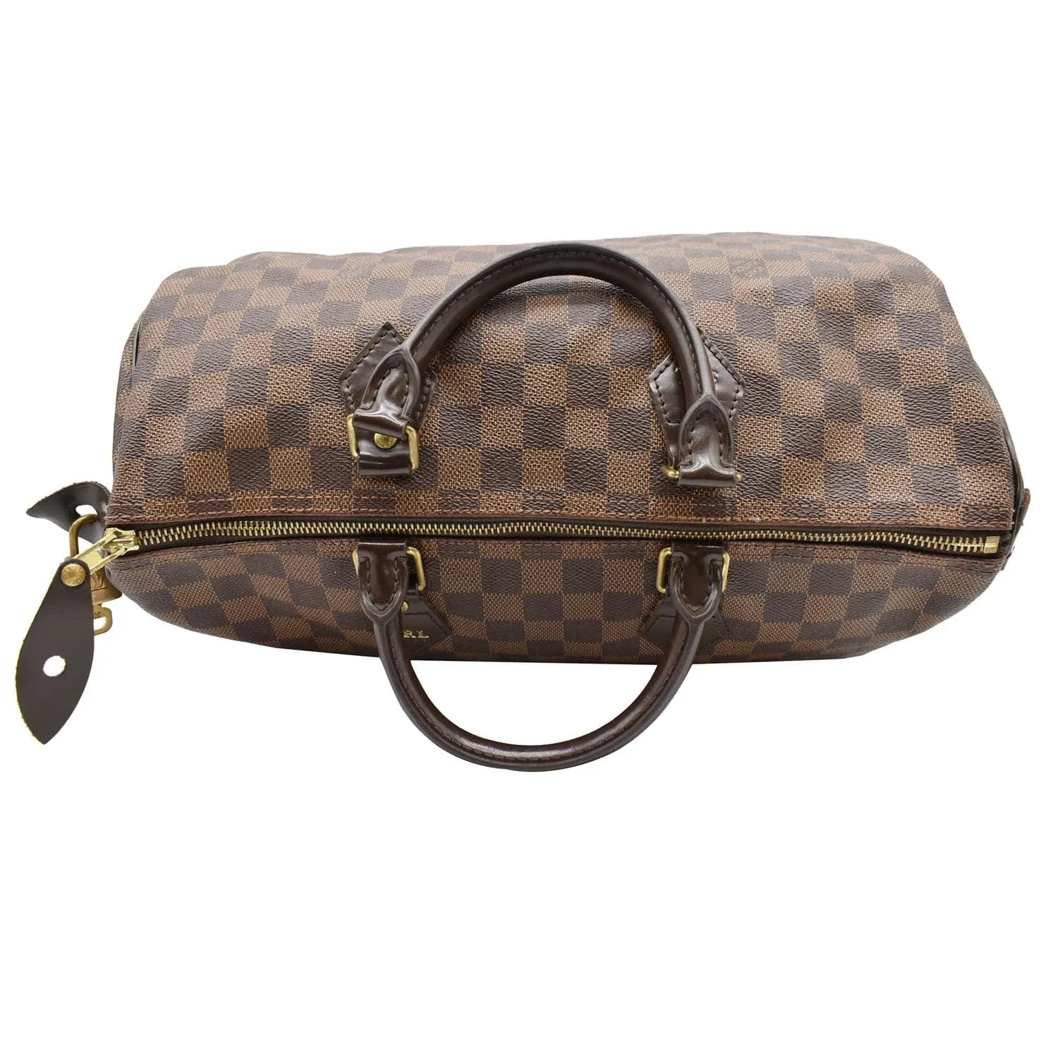 LOUIS VUITTON Speedy 35 Damier Ebene Satchel Bag Brown