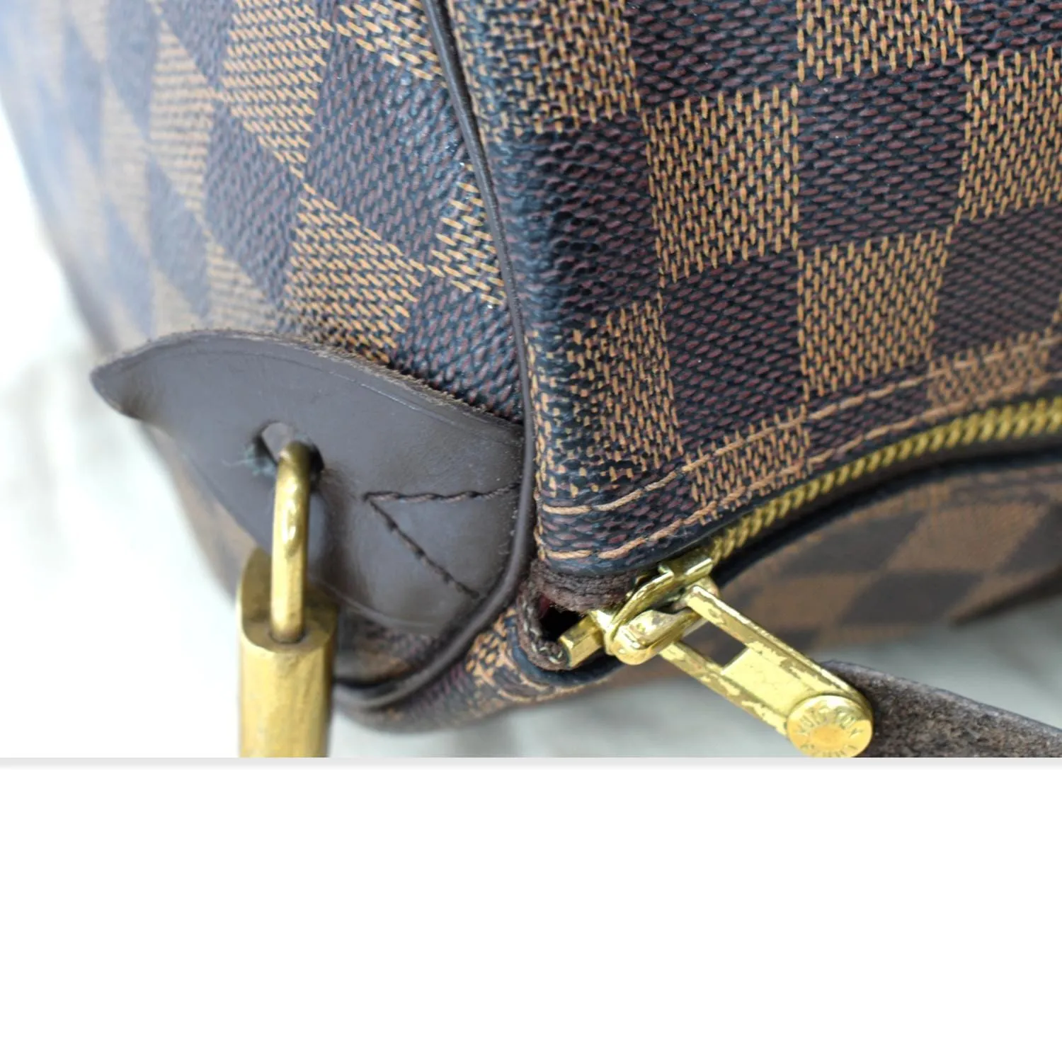 LOUIS VUITTON  Speedy 35 Damier Ebene Satchel Bag Brown
