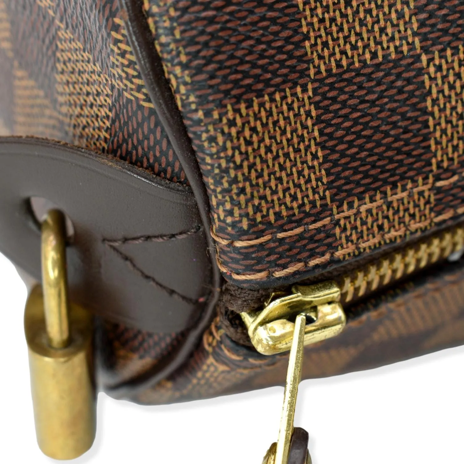LOUIS VUITTON  Speedy 35 Damier Ebene Satchel Bag Brown