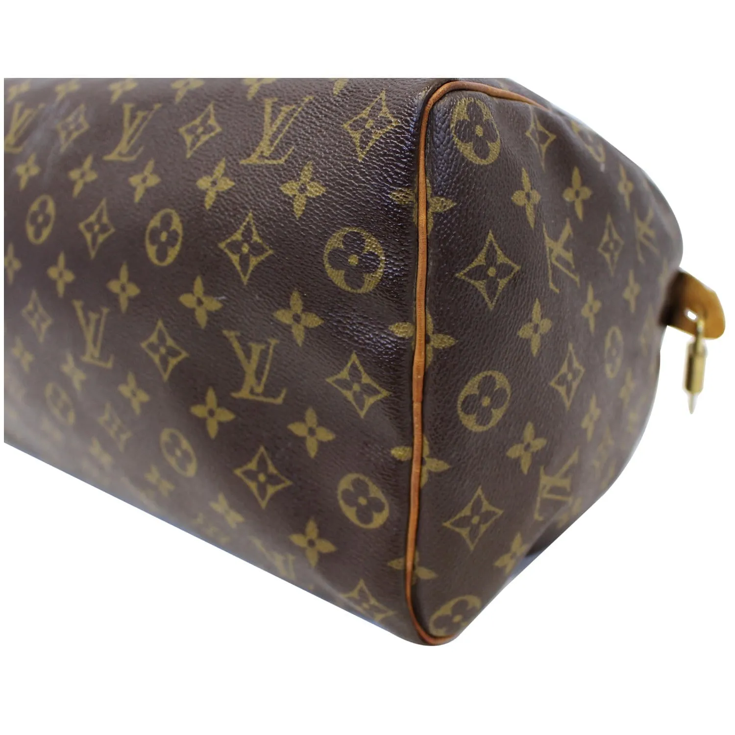 LOUIS VUITTON Speedy 35 Monogram Canvas Satchel Handbag Brown