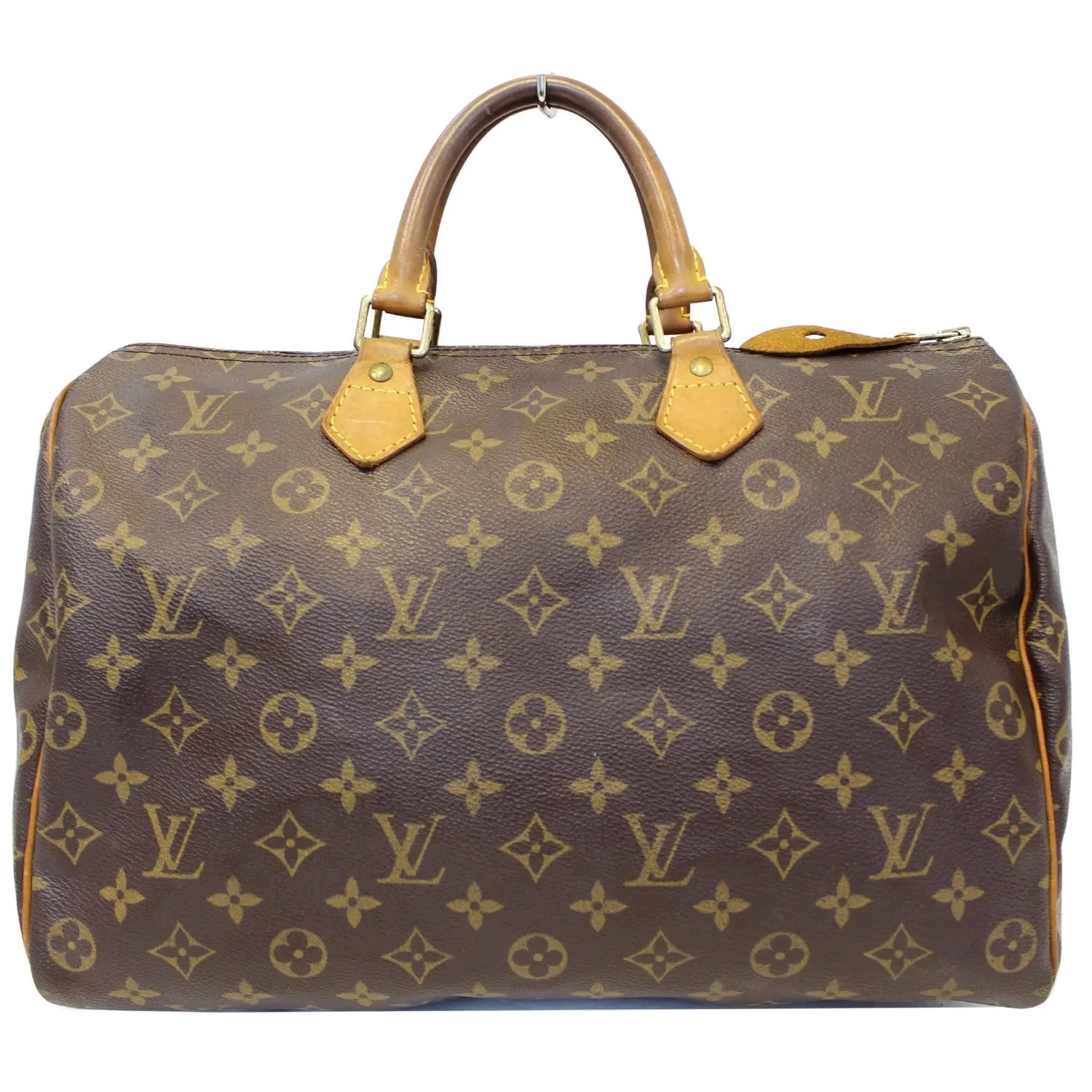 LOUIS VUITTON Speedy 35 Monogram Canvas Satchel Handbag Brown