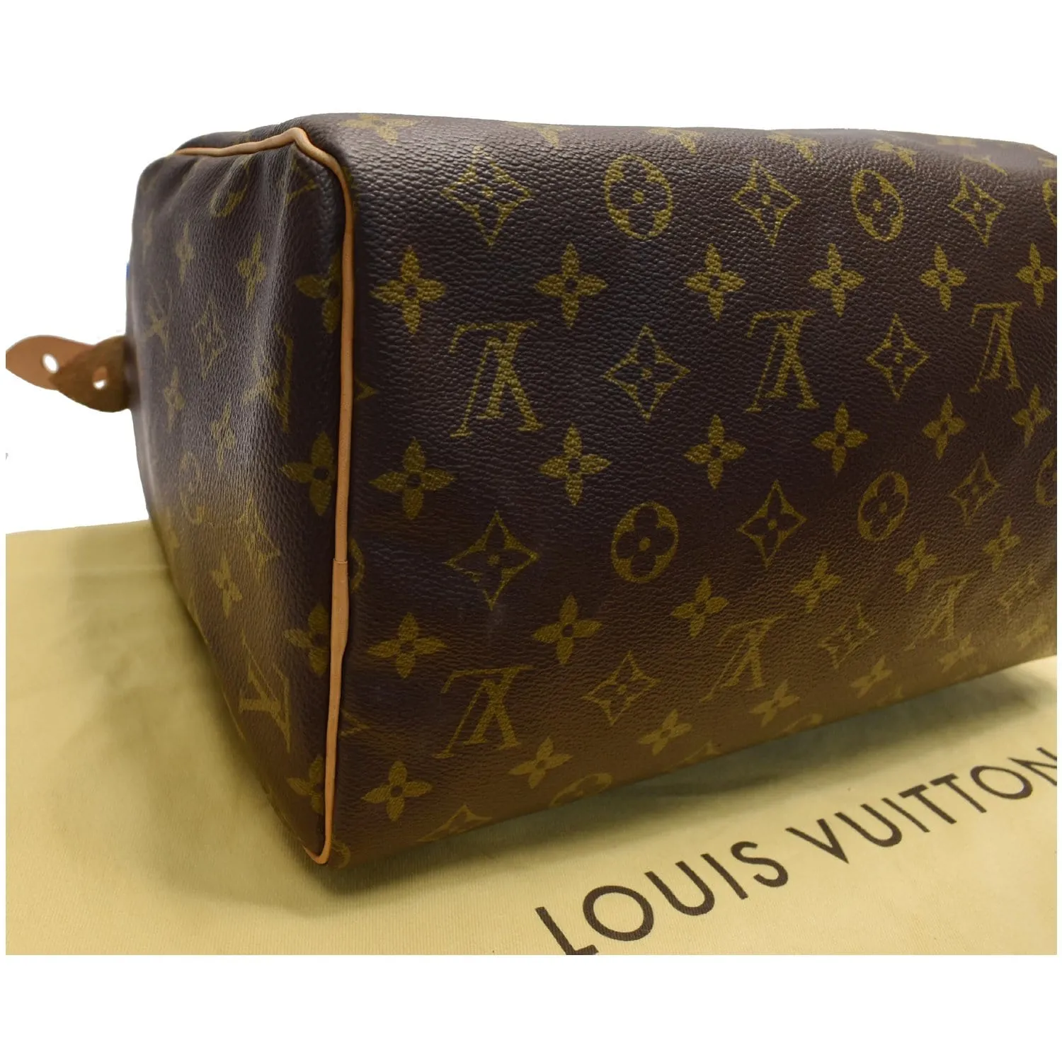 LOUIS VUITTON V Speedy 30 Grenade Monogram Satchel Bag Brown