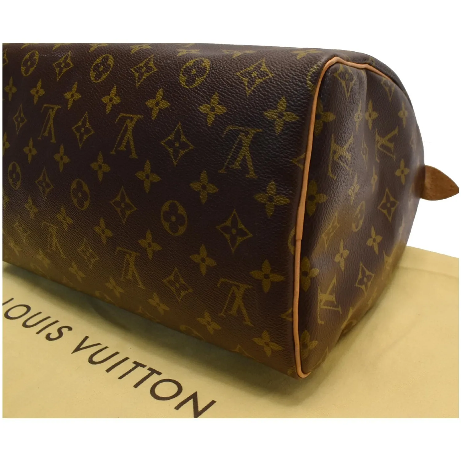 LOUIS VUITTON V Speedy 30 Grenade Monogram Satchel Bag Brown
