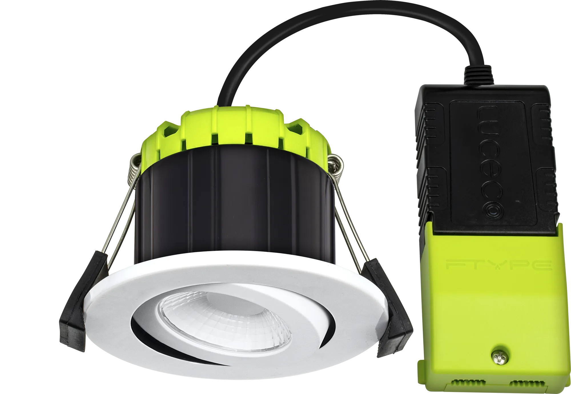 Luceco EFCA60W30 FType Compact Adjustable 6W Dimmable Warm White 3000K IP20 Fire Rated Downlight - White