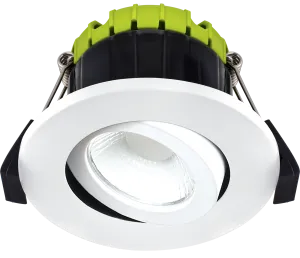Luceco EFCA60W30 FType Compact Adjustable 6W Dimmable Warm White 3000K IP20 Fire Rated Downlight - White