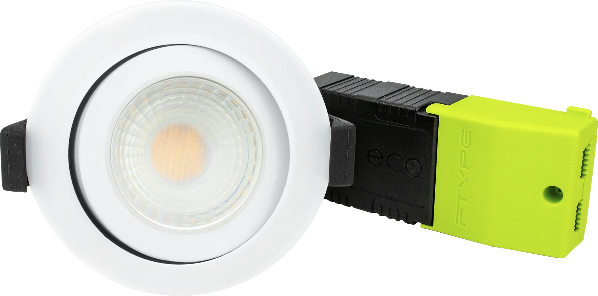 Luceco EFCA60W30 FType Compact Adjustable 6W Dimmable Warm White 3000K IP20 Fire Rated Downlight - White