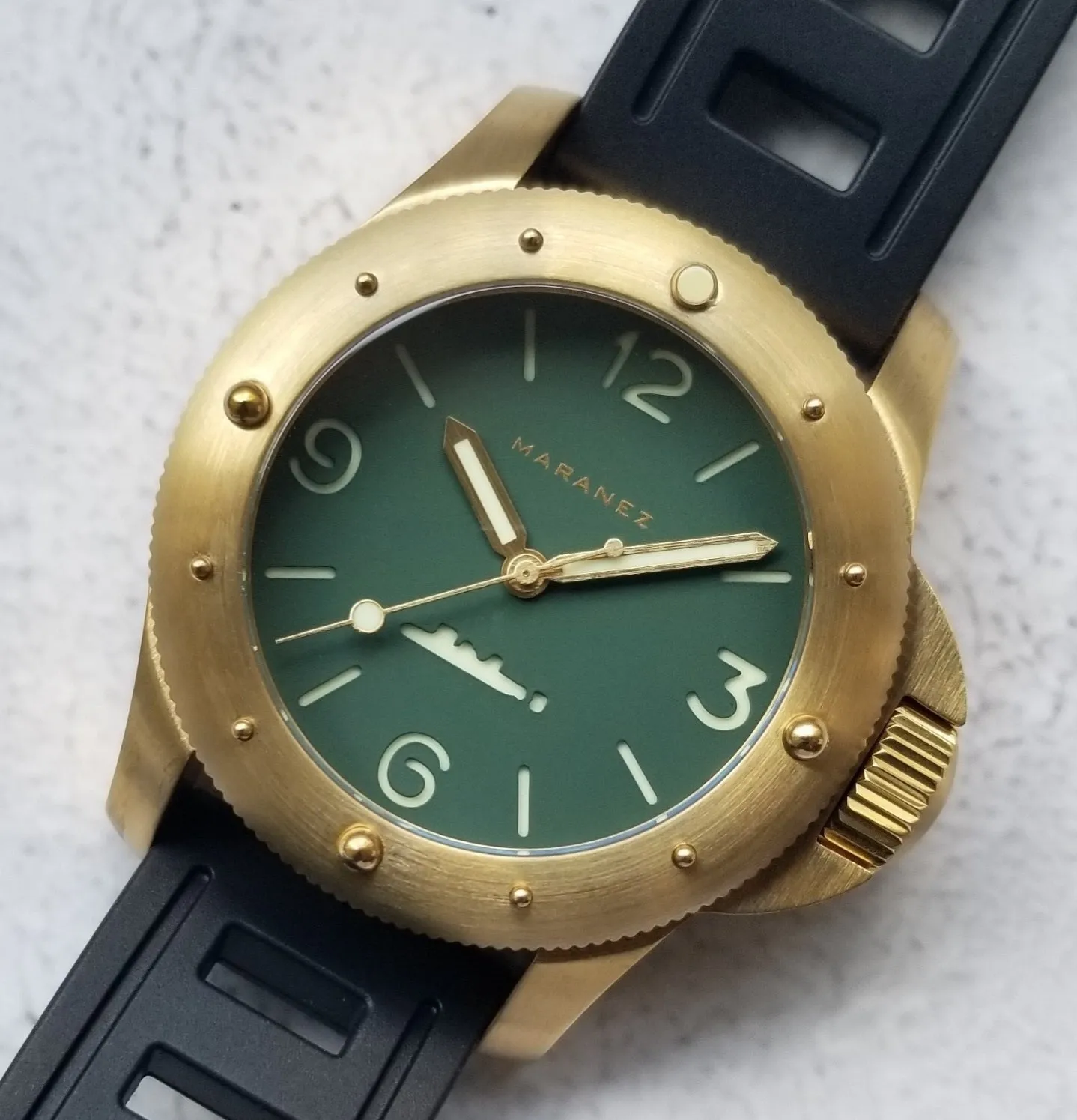 Maranez Rawai 45 Brass Watch Green