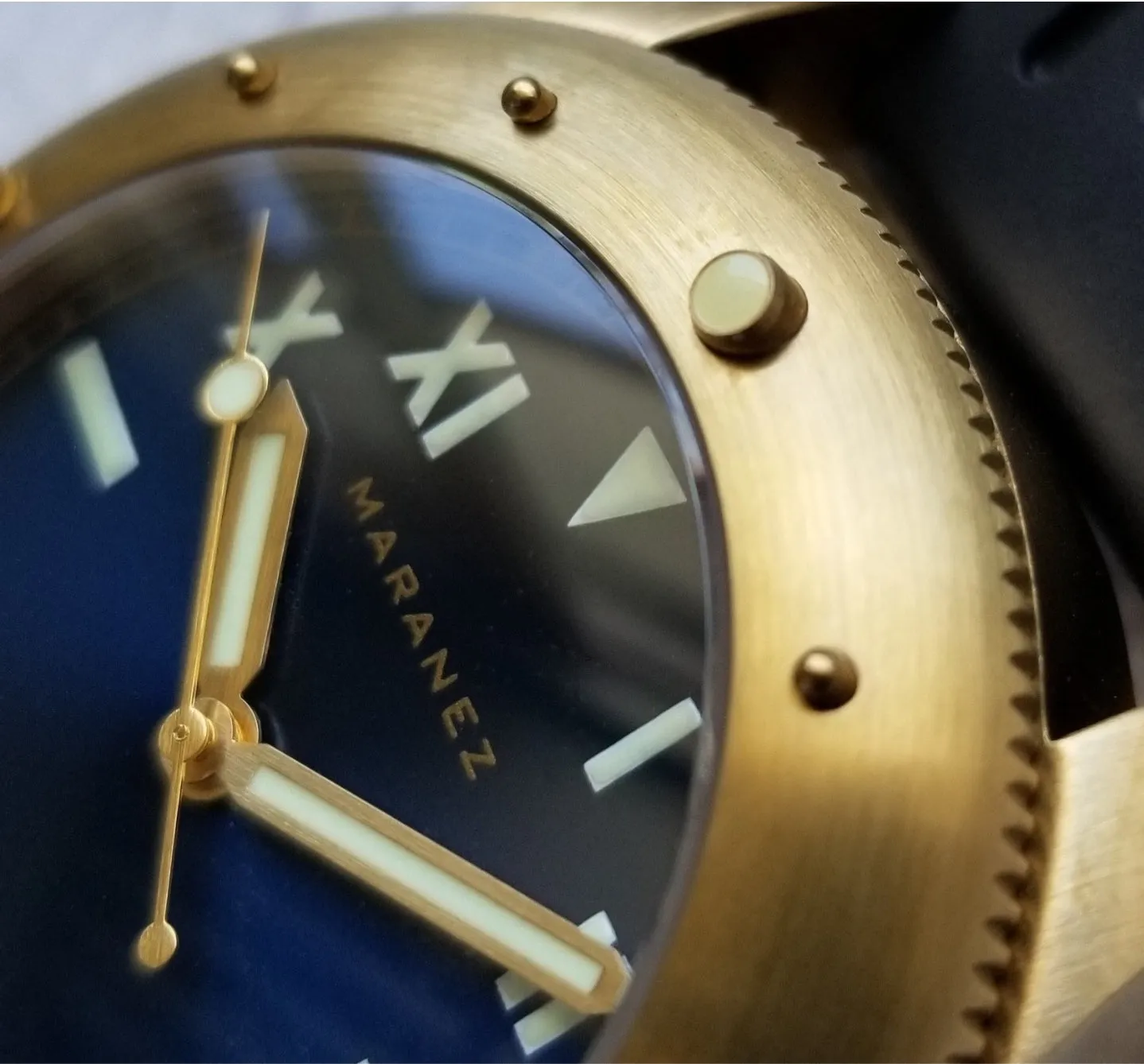Maranez Rawai Brass Watch Cali dial blue