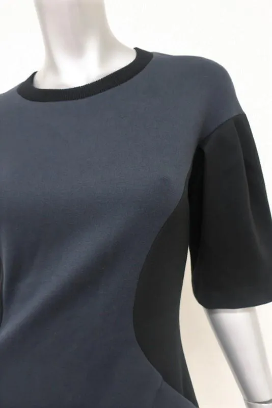Marni Dress Charcoal/Black Colorblock Stretch Jersey Size 40 Short Sleeve