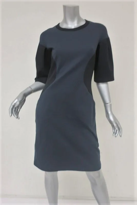 Marni Dress Charcoal/Black Colorblock Stretch Jersey Size 40 Short Sleeve