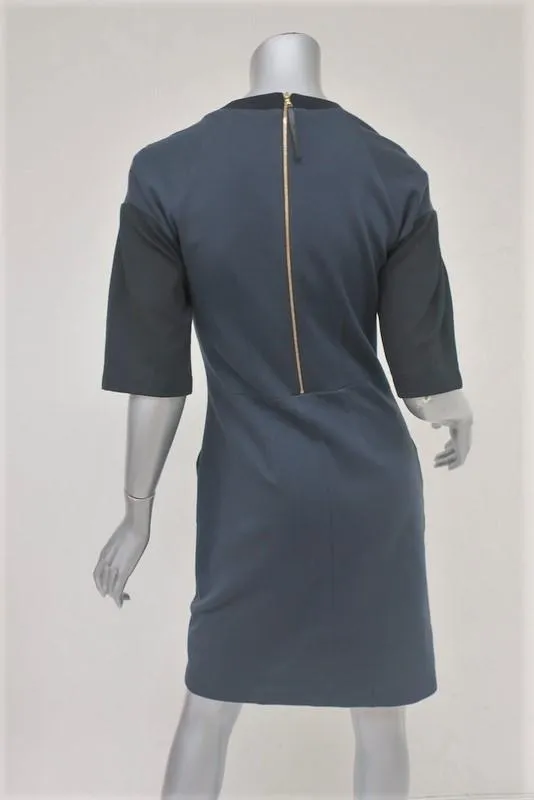 Marni Dress Charcoal/Black Colorblock Stretch Jersey Size 40 Short Sleeve